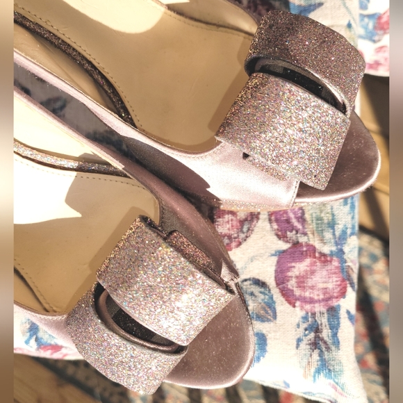 Enzo Angiolini Dressy Heels Beige Satin and Metallic Size 9.5 Medium 💚 - Picture 9 of 11